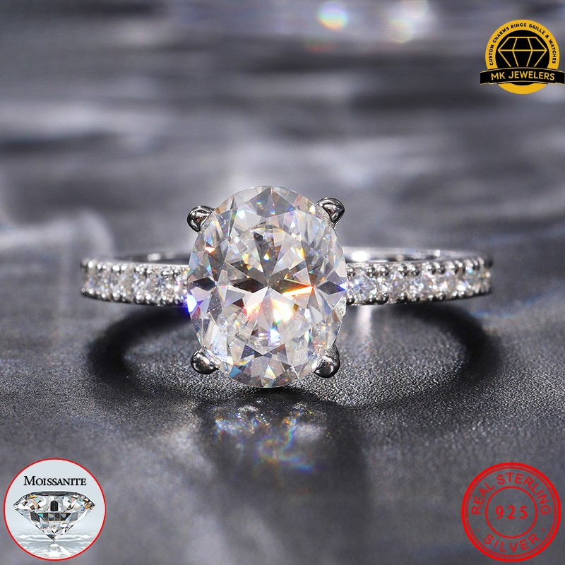 Classic Moissanite Engagement Ring – 2MM Band | 3.2g | Sizes 8, 9, 10, 11 | S925 Silver, Gold, or Rose Gold | VVS1 Moissanite | GRA Certified