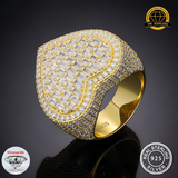 Heart Baguette Moissanite Ring – 24MM | 21.1g | S925 Silver, Gold Plated or Rose Gold | GRA Certified