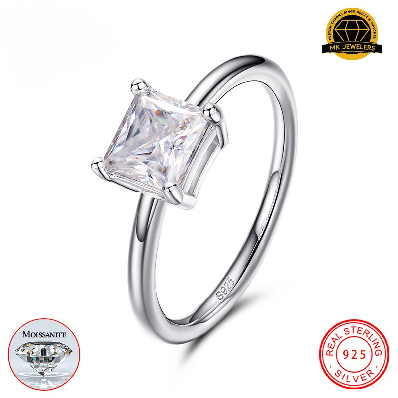 Princess Cut Moissanite Solitaire Ring – 5x5MM | 2g | S925 Silver, Gold or Rose Gold | VVS Moissanite | GRA Certified