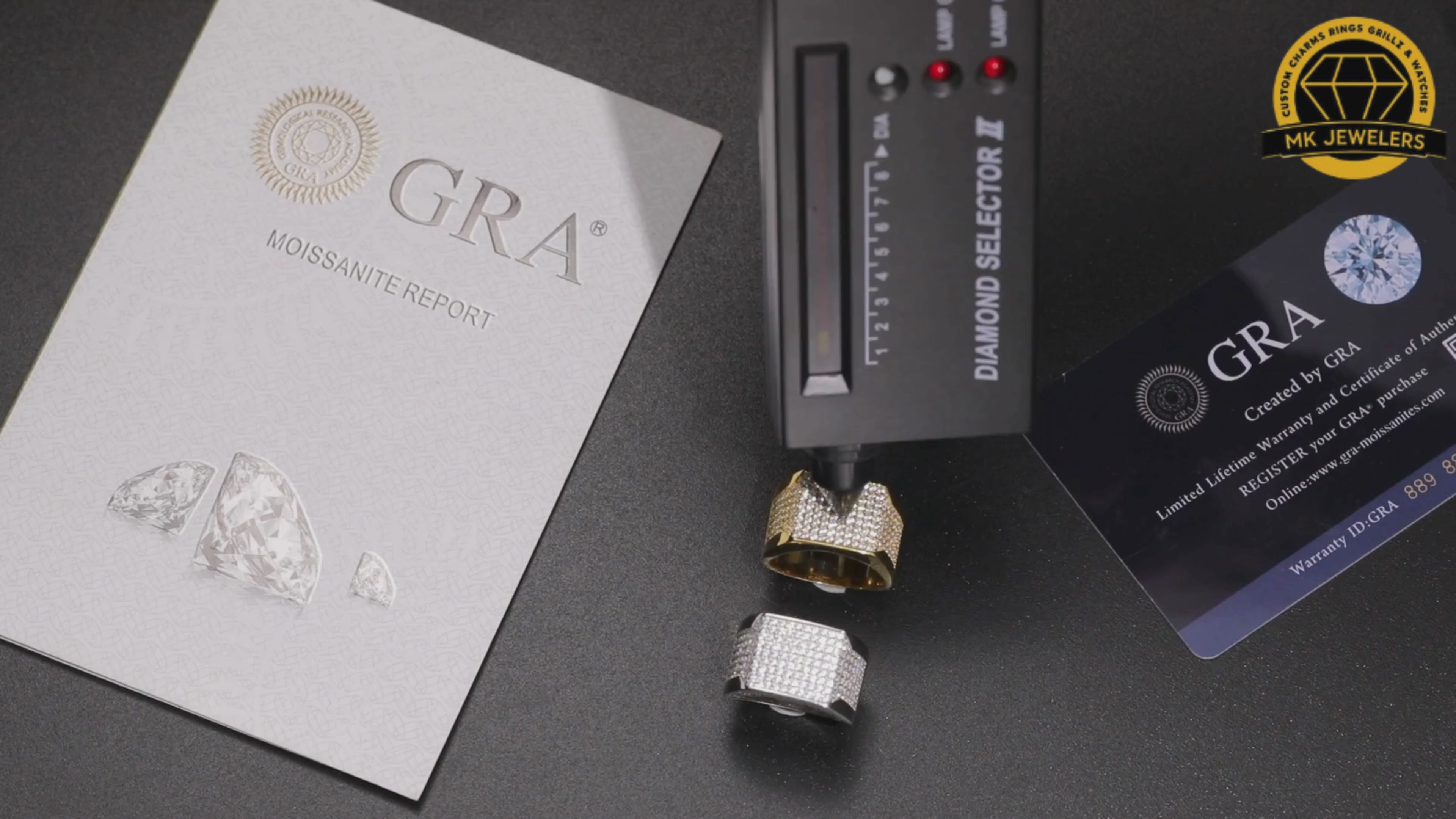 Rectangle Micro-Pavé Moissanite Ring – 13MM | 10.15g | S925 Silver | Gold & Rose Gold | VVS Moissanite | GRA Certified