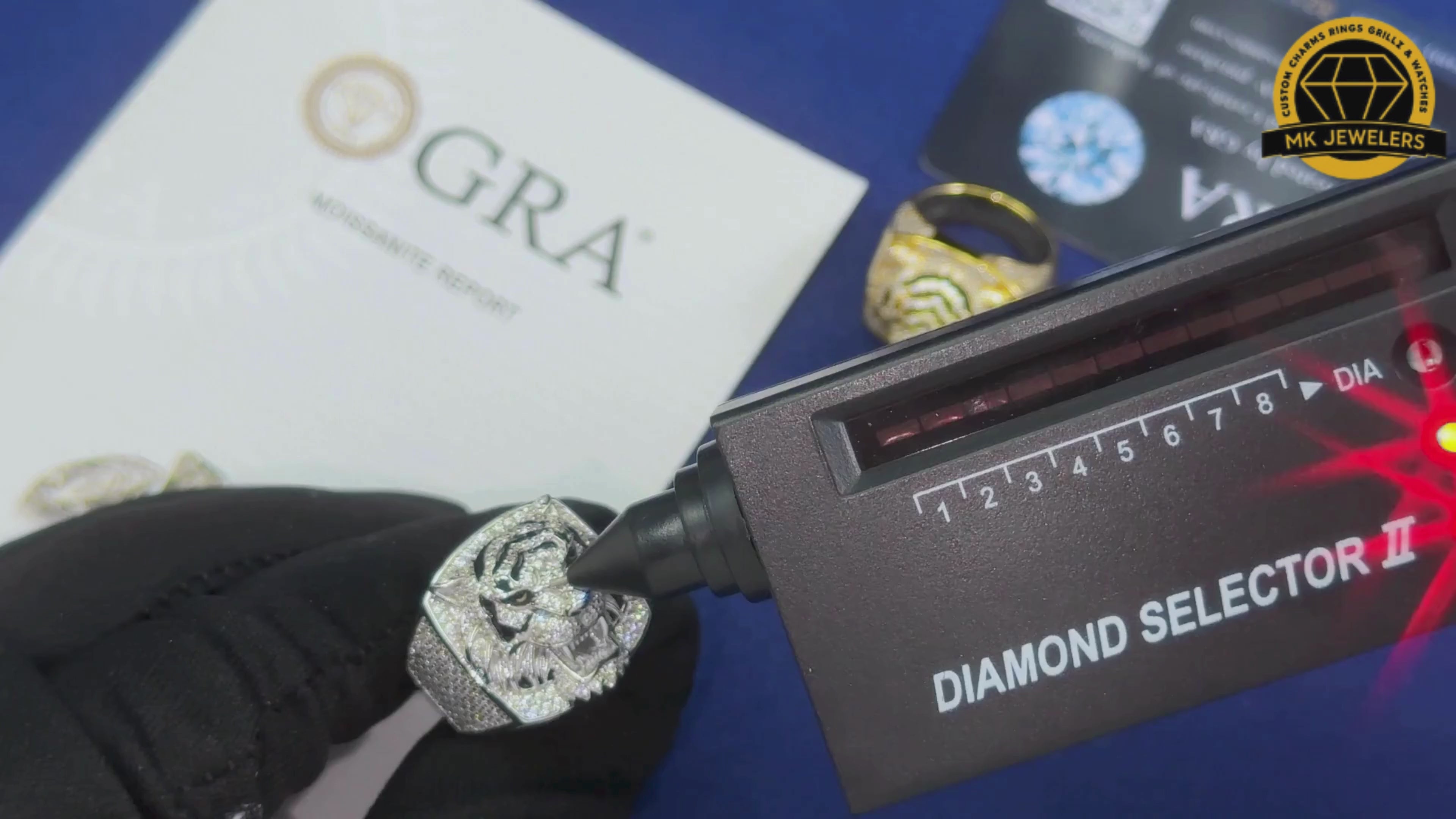 Iced-Out Tiger Head Ring – Sizes 8,9,10 &11 | 15.61g | S925 Silver, Gold & Rose Gold | VVS Moissanite | GRA Certified