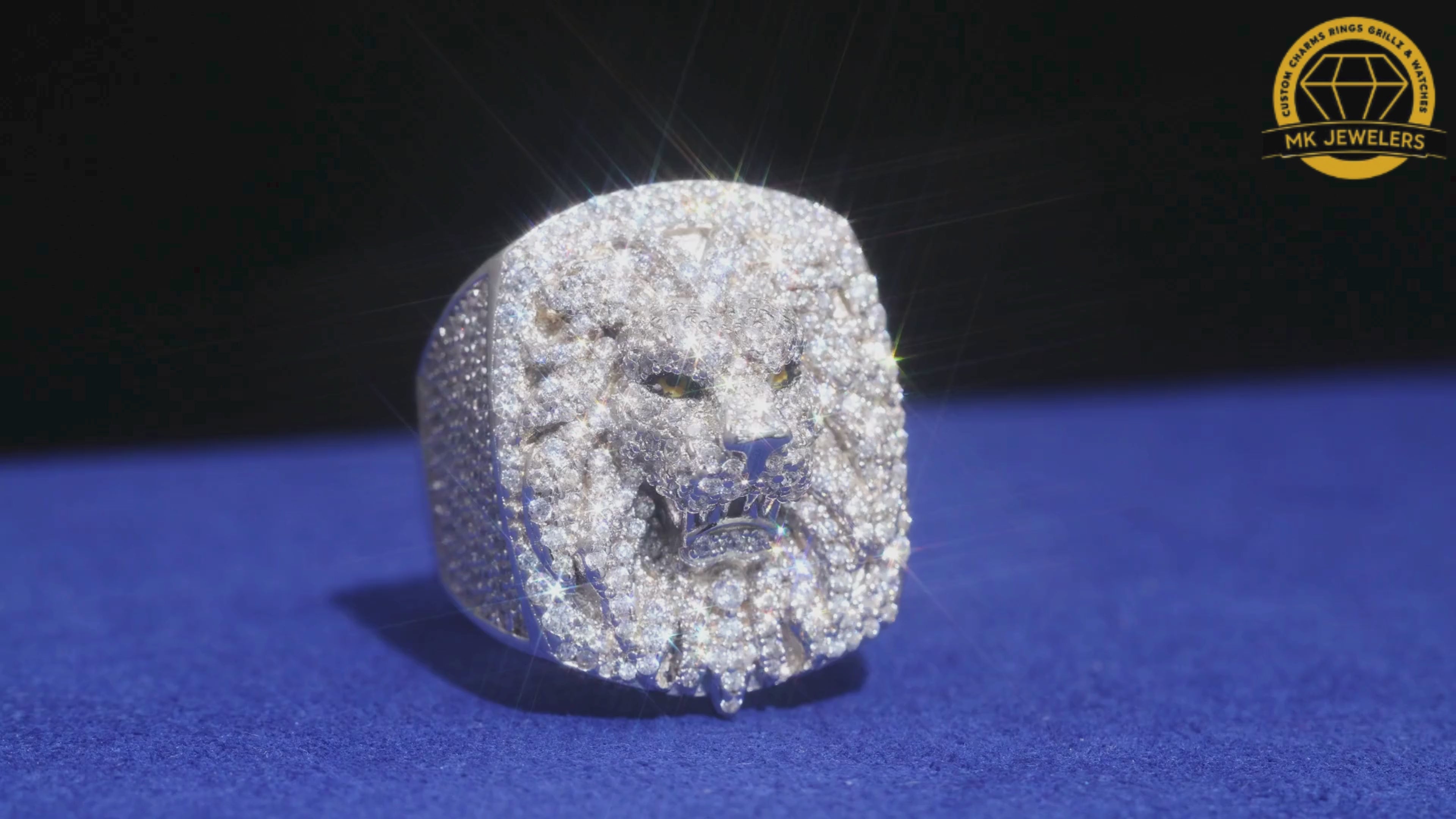 Lion Head Moissanite Ring –Sizes 8,9,10 &11 | 18.64g | S925 Silver, Gold & Rose Gold | VVS Moissanite | GRA Certified