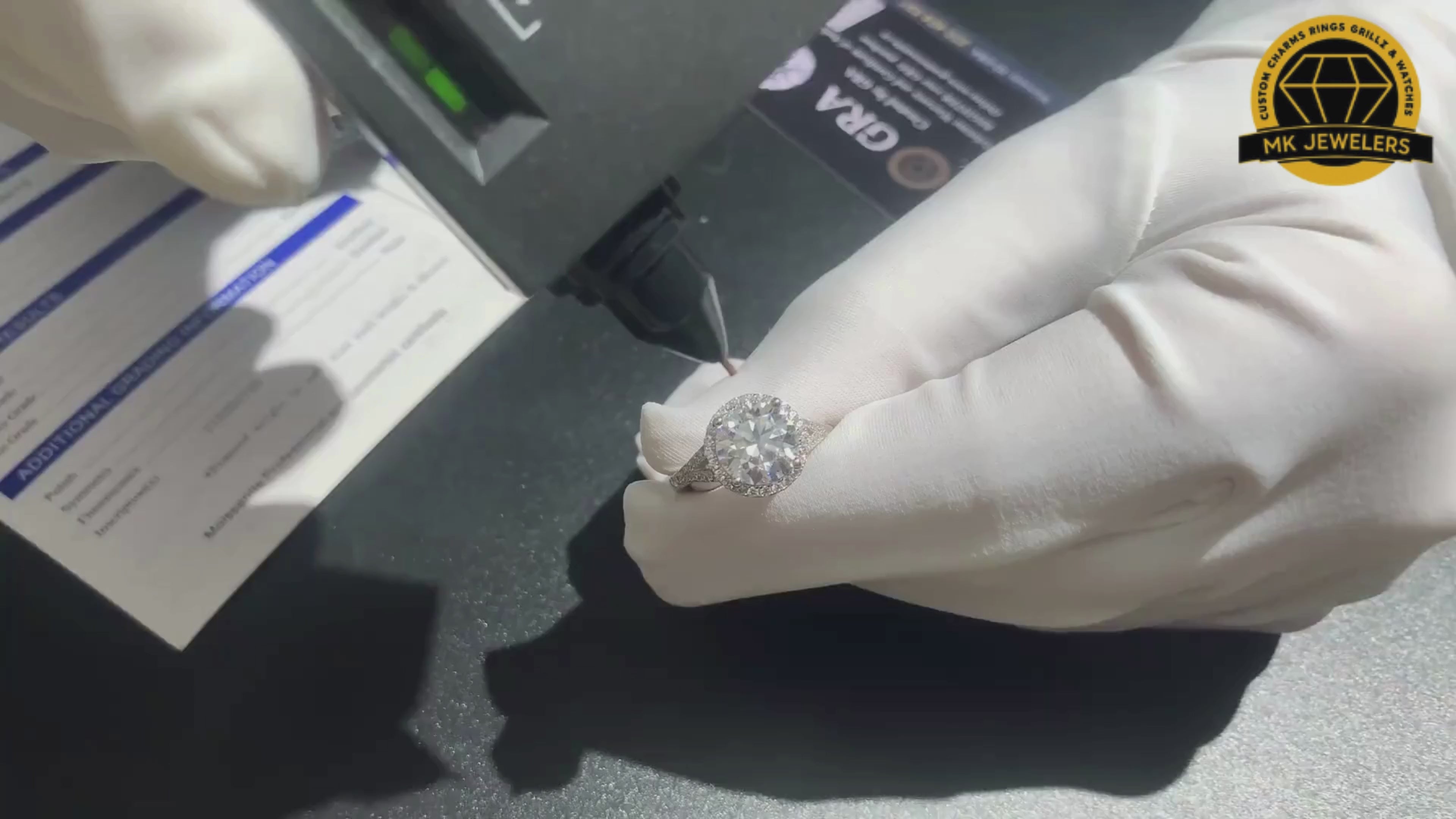 3CT Moissanite Halo Engagement Ring – 9MM | 3.53g | S925 Silver, Gold & Rose Gold | GRA Certified